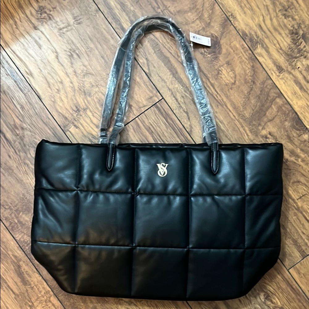 Victoria's Secret Black Quilted Tote Bag